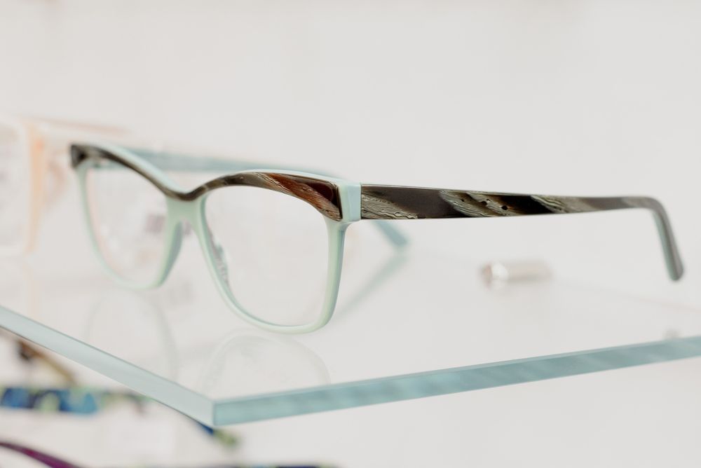Eyeglasses on a clear display